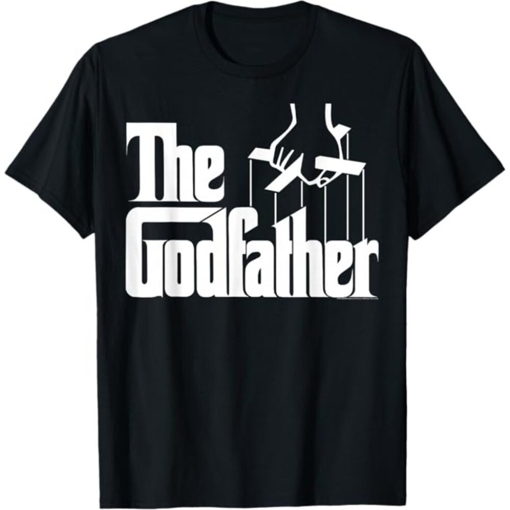 The Godfather Original White Title Logo Black T-Shirt Mens 2XL XXL Tee Casual